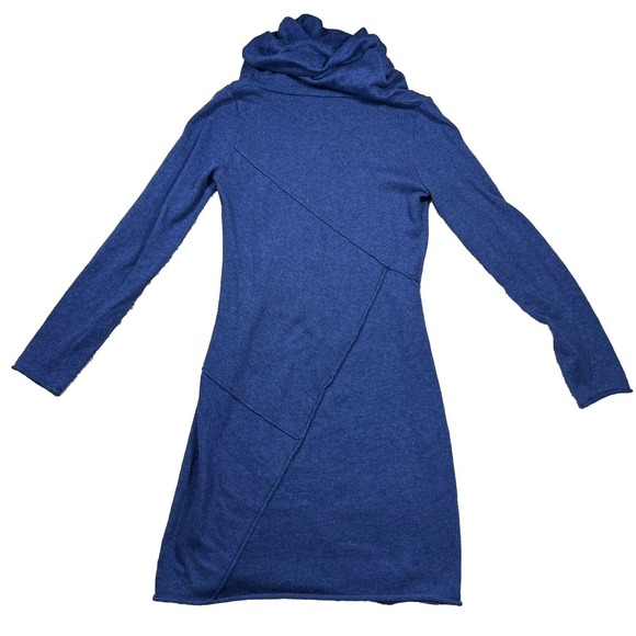 Athleta Camber Blue Cowl Neck Long Sleeve Sweater Dress Womens Sz Small #306024 - Picture 2 of 6